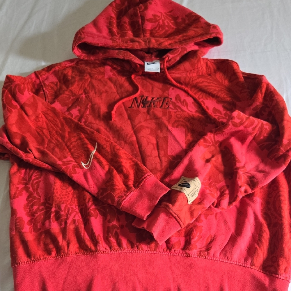 Nike Woman's Floral Red Hoodie